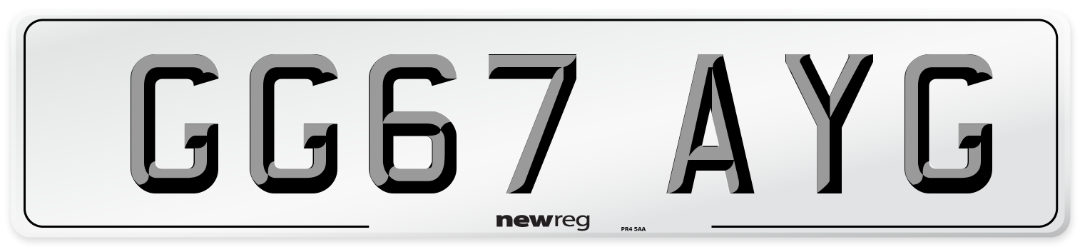 GG67 AYG Number Plate from New Reg